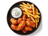 25 alitas fritas + 2 latas de coca cola 220ml