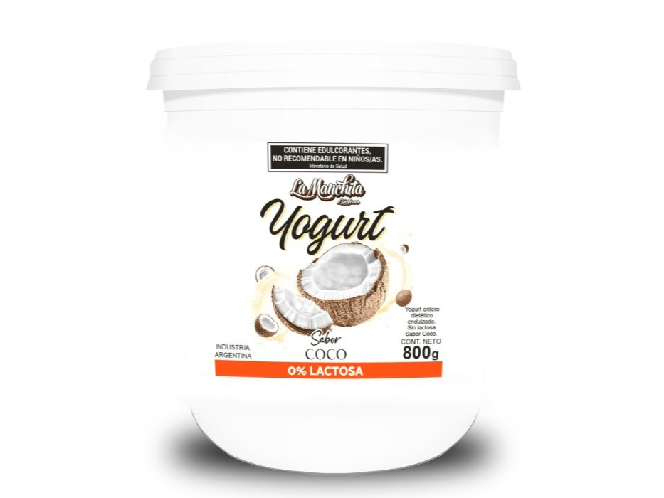 YOGURT FIRME MANCHITAS SIN LACTOSA COCO 800 GRS