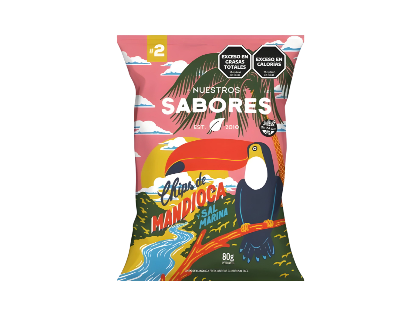 CHIPS DE MANDIOCA NUESTROS SABORES 80 GRS