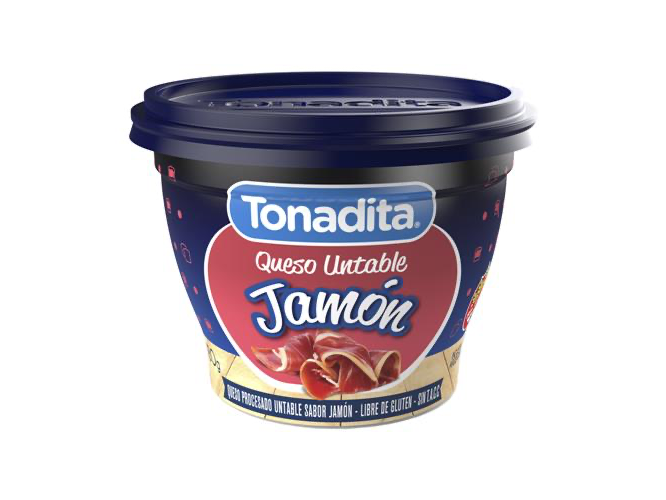 QUESO UNTABLE SABOR JAMON LA TONADITA 180 GRS