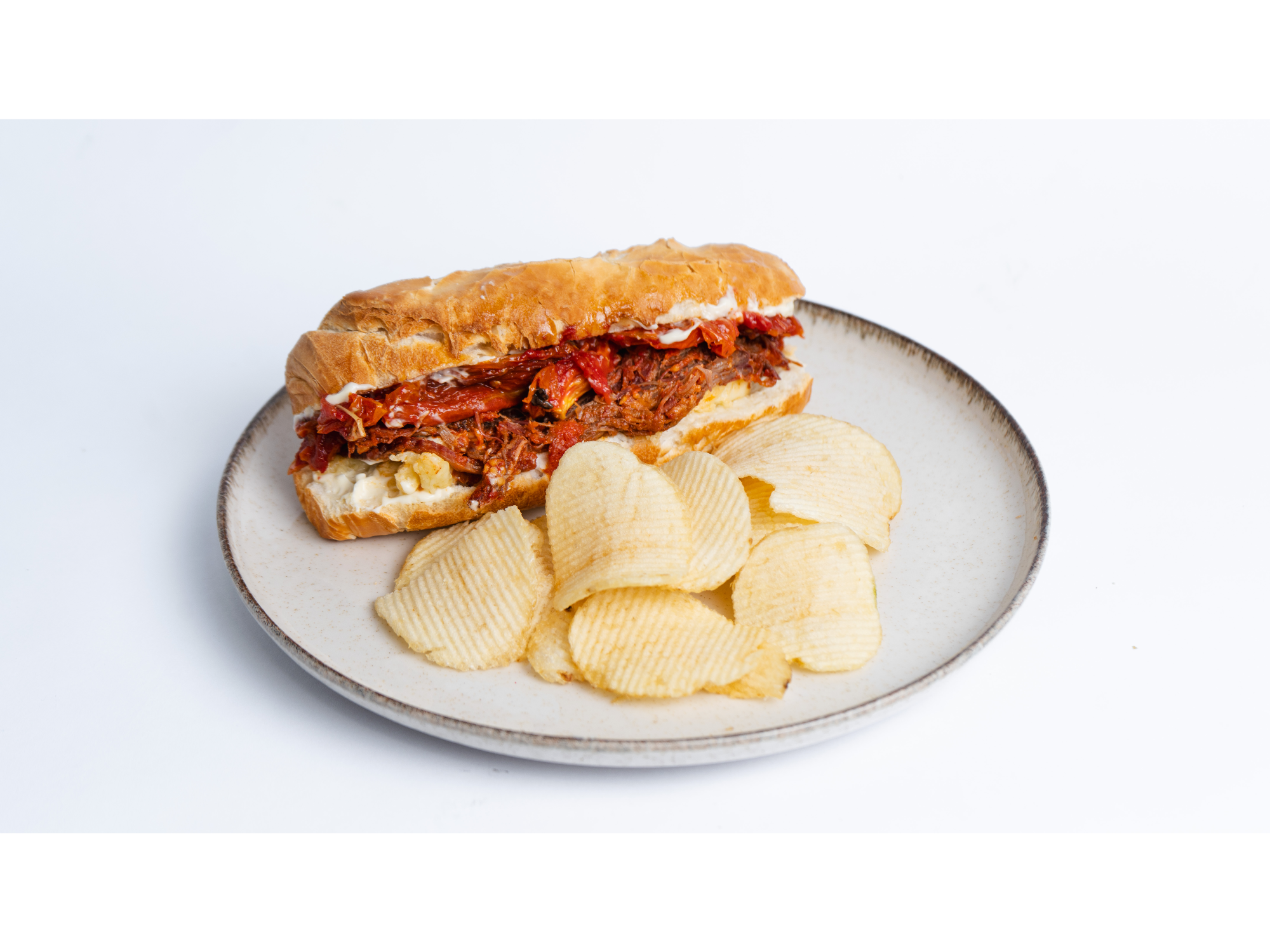 VACIO AHUMADO DESMENUZADO CON PROVOLONE (CALIENTE)