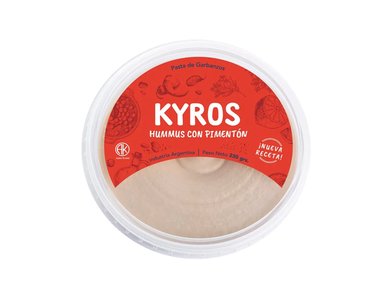 HUMMUS CON PIMIENTÓN KYROS 230 GRS