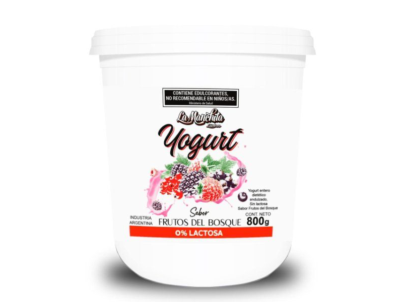 YOGURT FIRME MANCHITAS SIN LACTOSA FRUTOS DEL BOSQUE 800 GRS