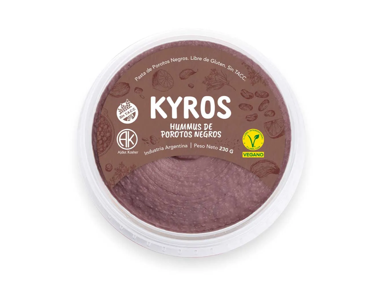 HUMMUS DE POROTOS NEGROS KYROS 230 GRS