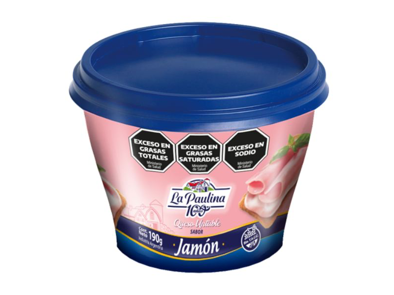 QUESO CREMA UNTABLE JAMON LA PAULINA 190 GRS