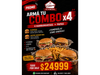 4 burger individuales + papas