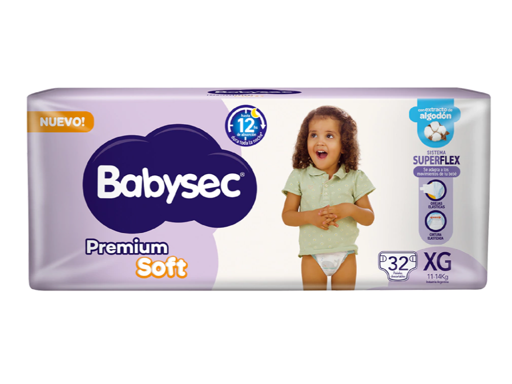 Babysec Premium XG x 32 pañales