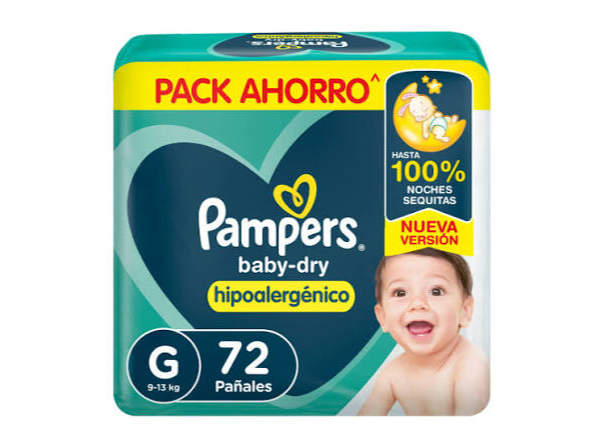 Pampers Baby Dry G x 72 pañales