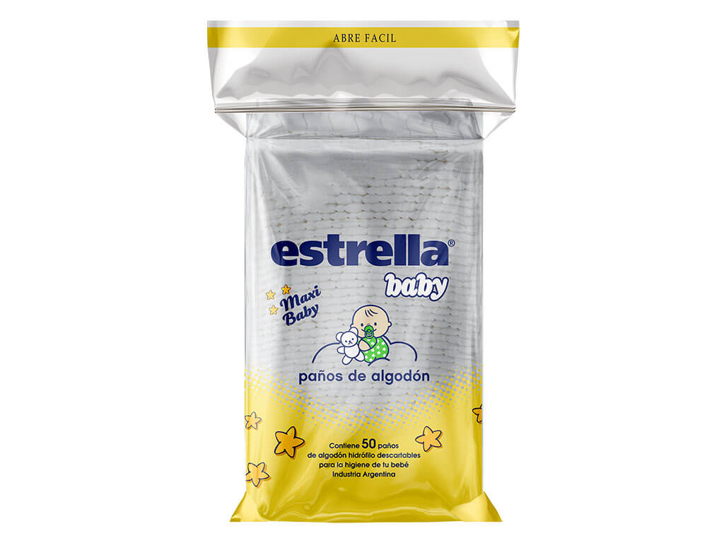 Paños de algodón Estrella Maxi x 50 U