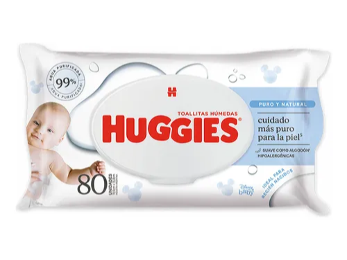 Toallitas húmedas Huggies Puro y Natural x 80 u