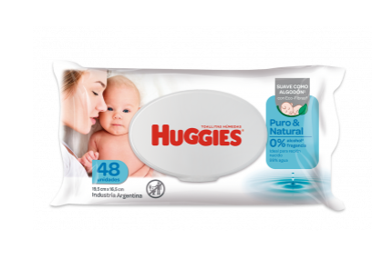 Toallitas húmedas Huggies Puro y natural x 48 u