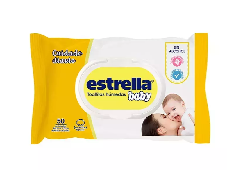 Toallitas húmedas Estrella Cuidado diario por 50 U