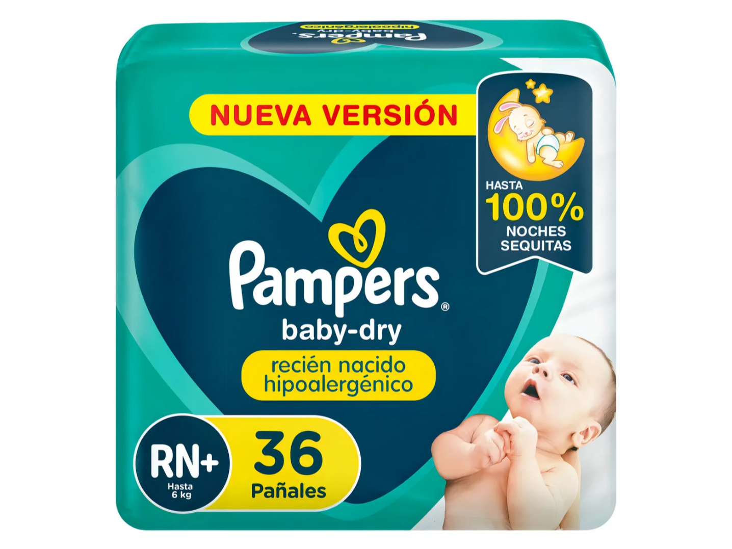 Pampers Baby Dry RN+ x 36 pañales