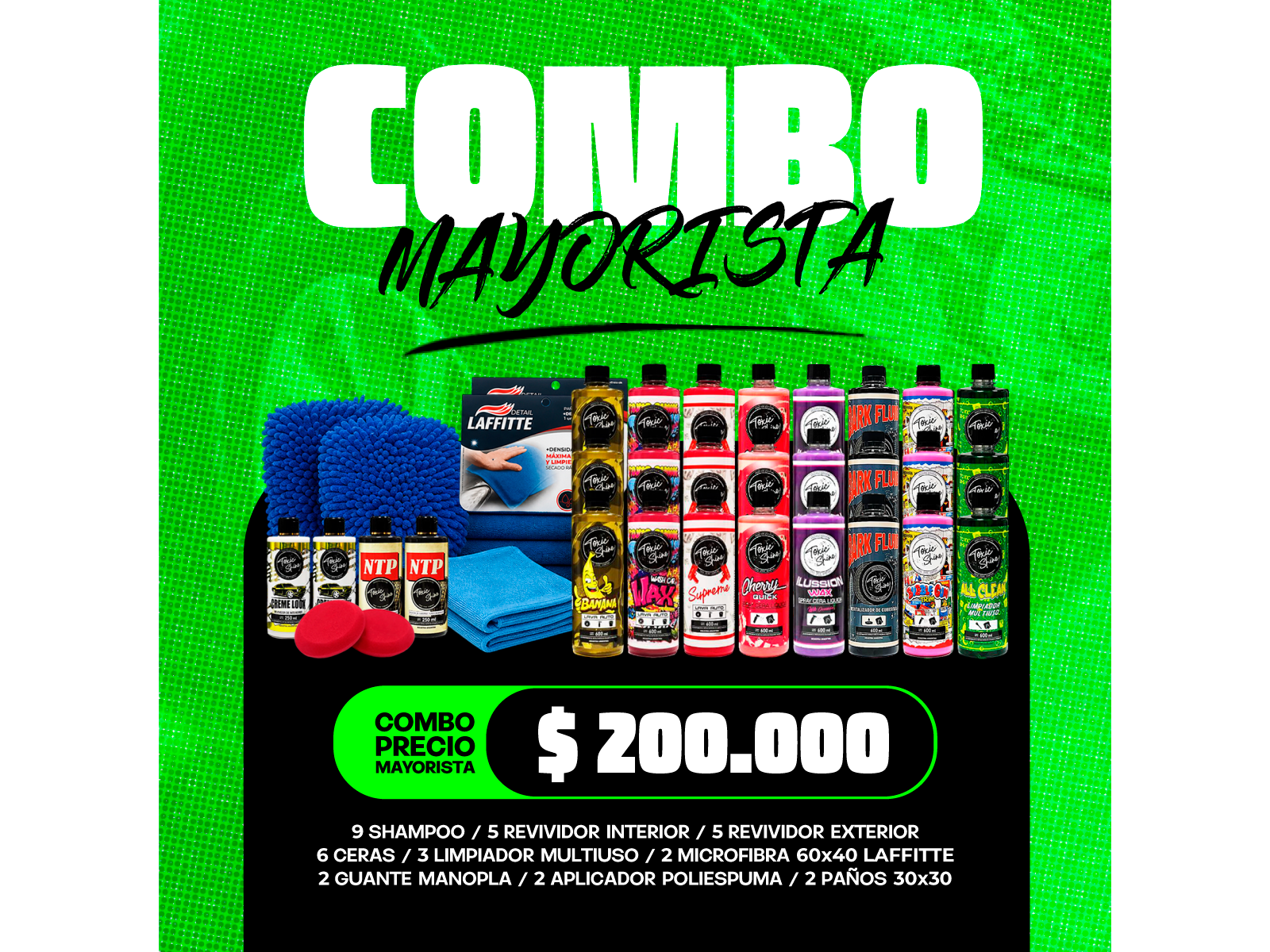 COMBO MAYORISTA TOXIC SHINE - 36 PRODUCTOS