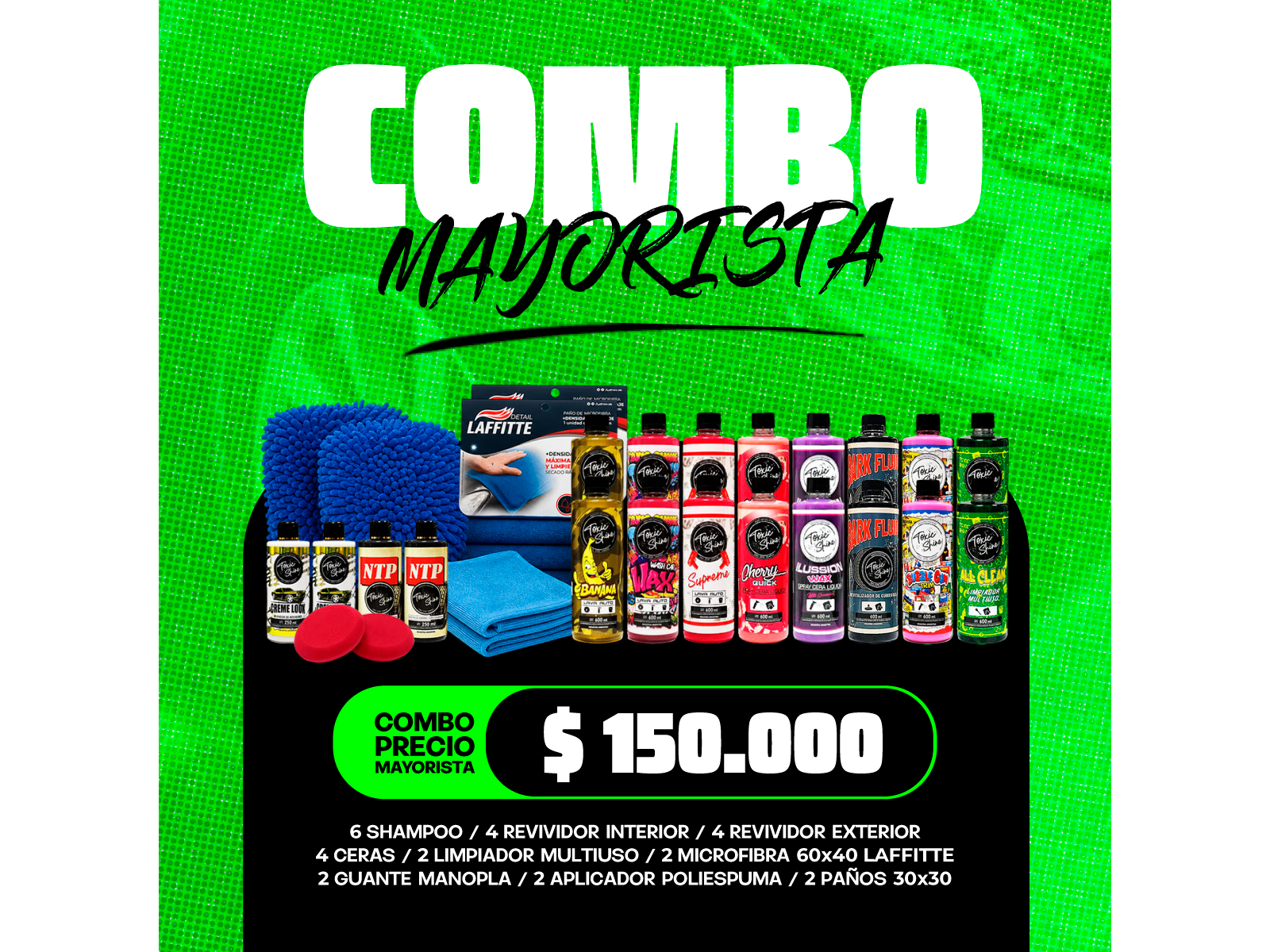 COMBO MAYORISTA TOXIC SHINE - 28 PRODUCTOS