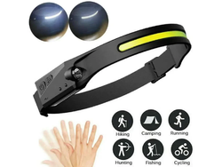 Linterna Vincha Minero Luz Recargable Usb Con Sensor 2 Luces Color de la linterna Negro Color de la luz Blanco