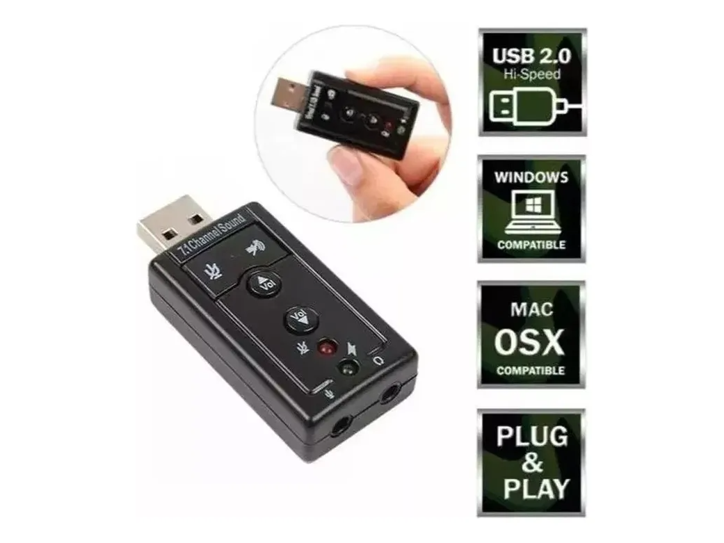 Adaptador Audio 7.1 Usb Jack 3.5 Auxiliar
