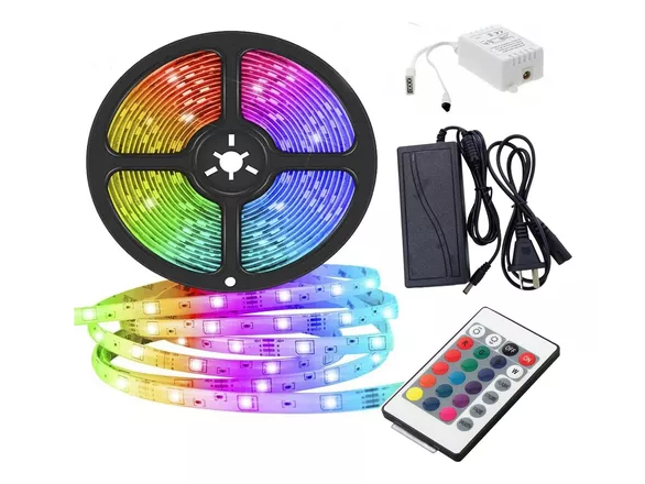 Tira Luces Led 3528 Rgb, Kit Completo,control Y Fuente