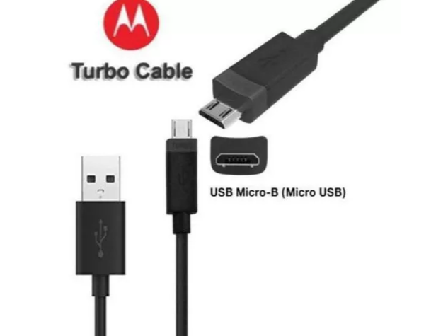 Cable Cargador Microusb V8 Para Motorola G5 G4 G3 C X2 E2 Color Negro