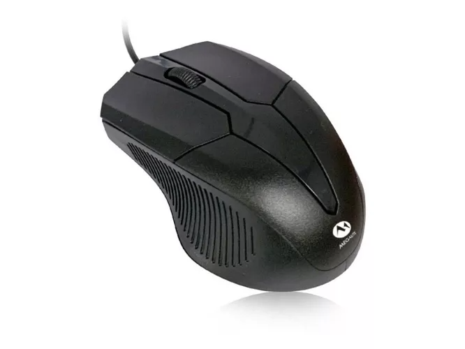 Mouse Optico 1000 Dpi Ergonomico C/ Cable Usb Rueda Scroll Color Negro