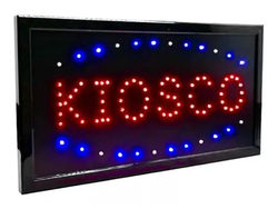 Cartel Led Luminoso Abierto Directo 220v Azul Y Rojo