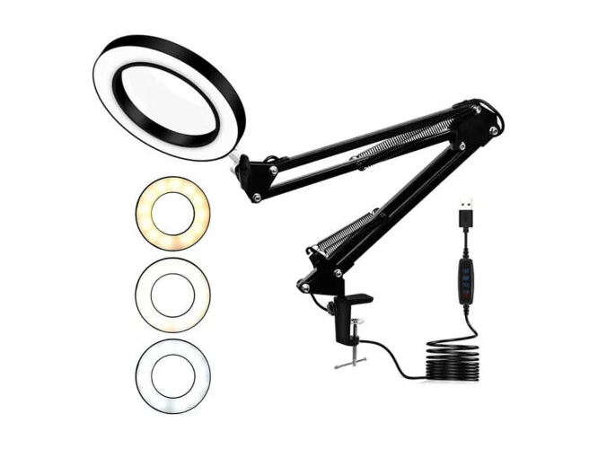 Lupa Con Led Y Brazo Flexible
