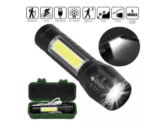 Linterna Mini Tactica Led Militar Recargable Zoom Usb Linterna Negro Luz Blanco (Copia)