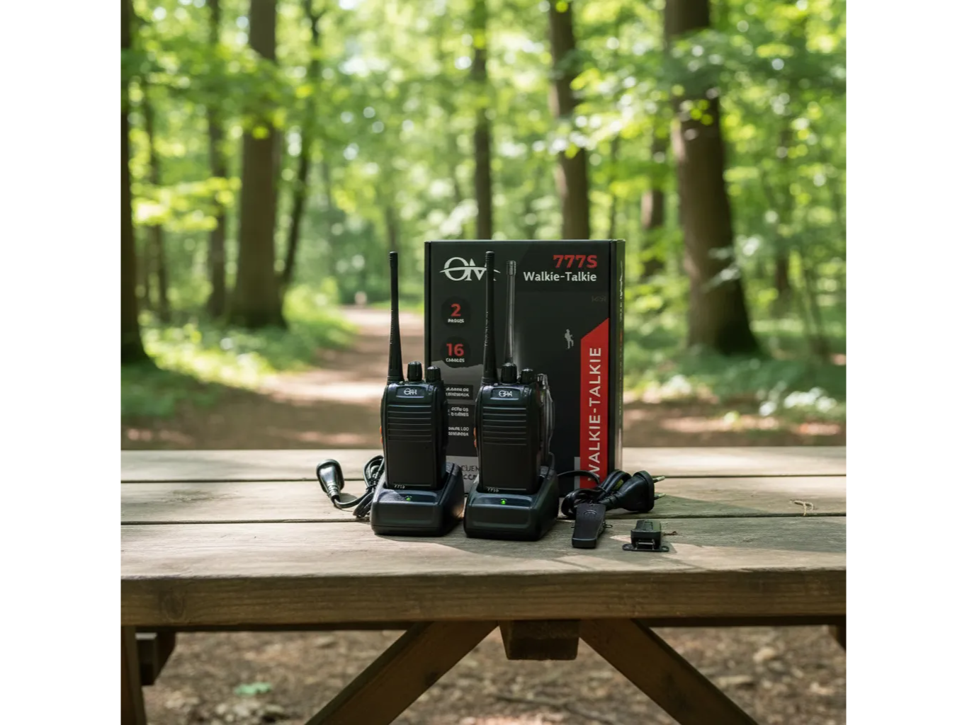 Walkie-talkie Om 777s - 2 Radios, Comunicación Clara Negro Uhf (Copia)