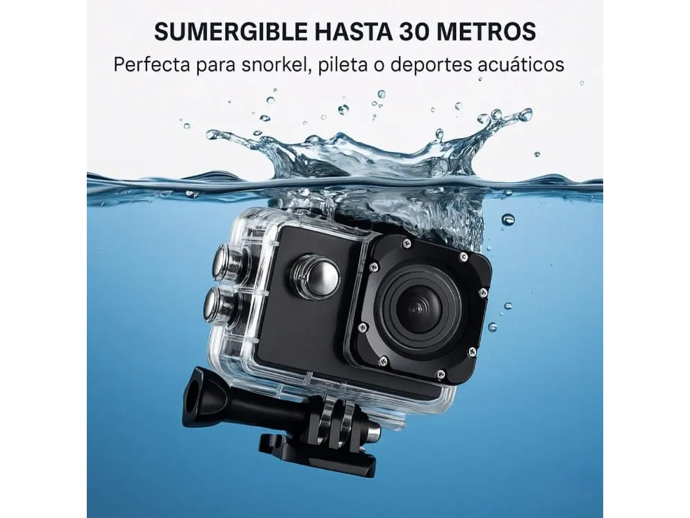 Cámara Deportiva 1080p Sumergible Recargable Moto Bici Casco (Copia)