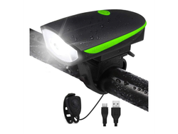 Luz LED Recargable para Bicicleta con Bocina