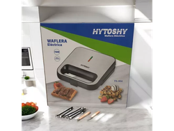 Waflera Electrica Antiadherente Para 2 Wafles Teflon Hytoshy Color Gris
