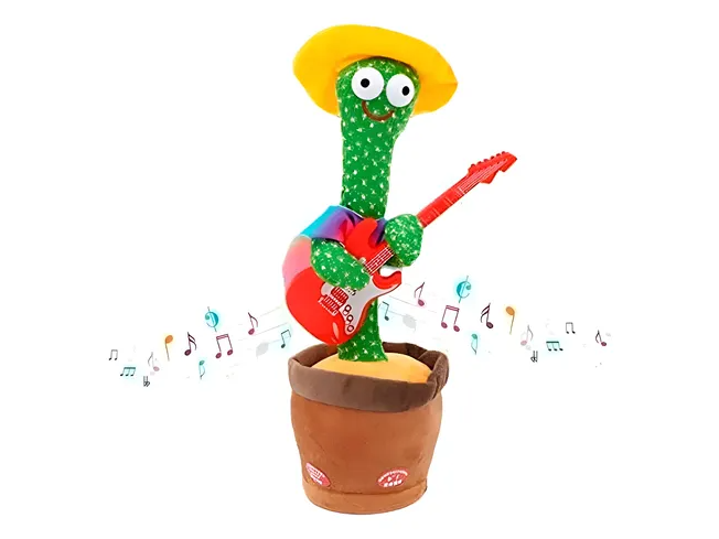Cactus Bailarin Juguete Repite Voz Canta Baila Con Luces Verde