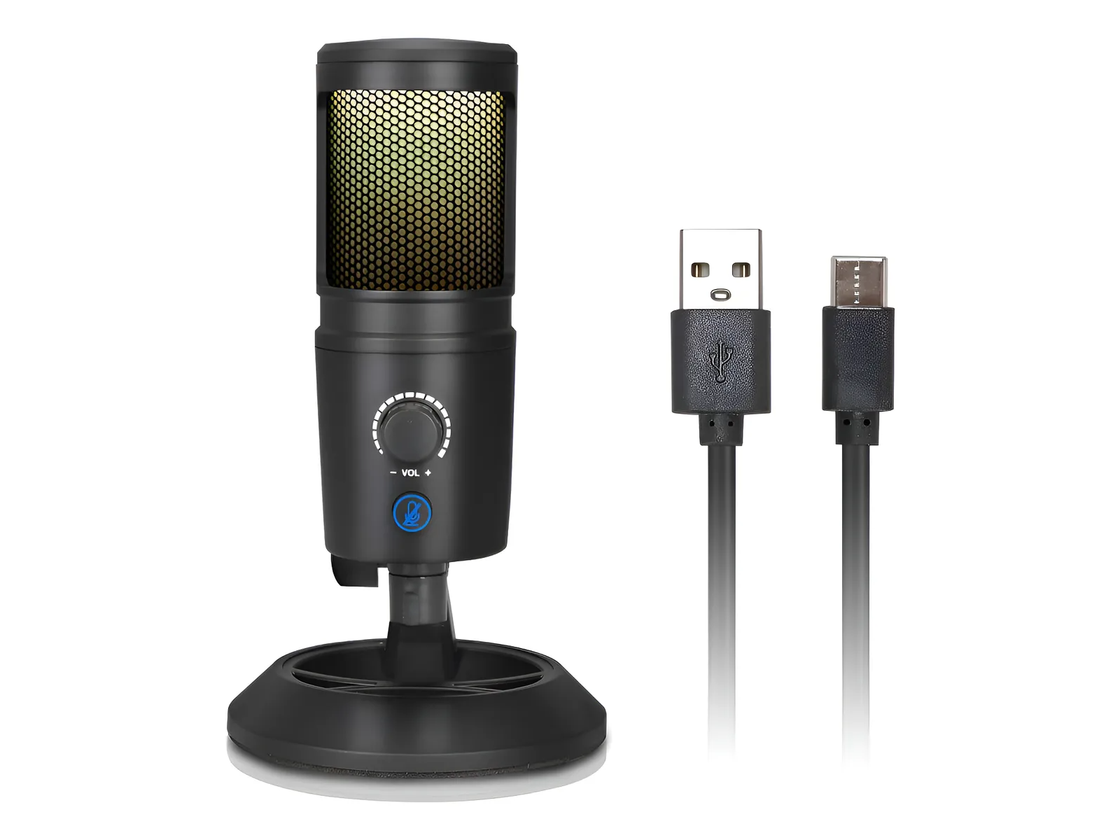 Microfono Condenser Efecto Luz Rgb