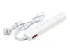 Prolongador M5 C/interruptor 1,5/ 3 Y 5 mts Color Blanco/ negro