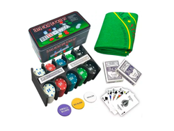 Poker Fichero 200 Fichas Set Juego Veoquiero Black Jack Cartas Y Paño