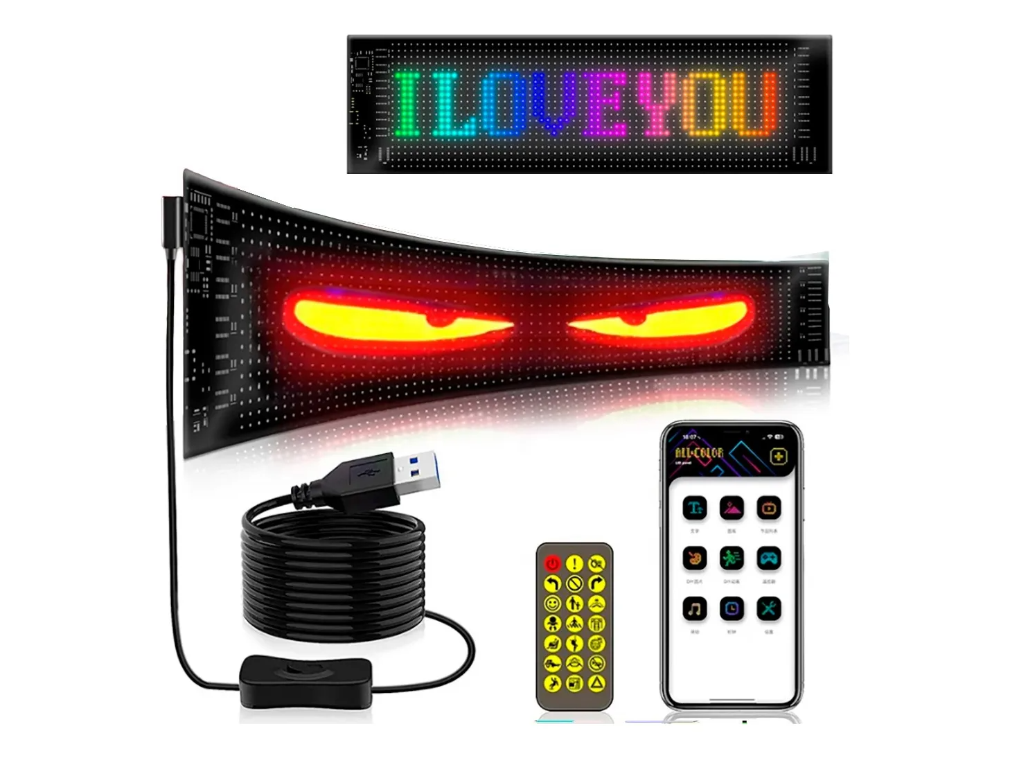 Cartel Led Auto Luminoso Panel Programable Control App