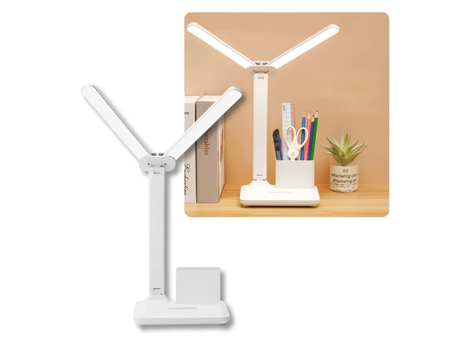 Lampara Velador Led Doble Plegable