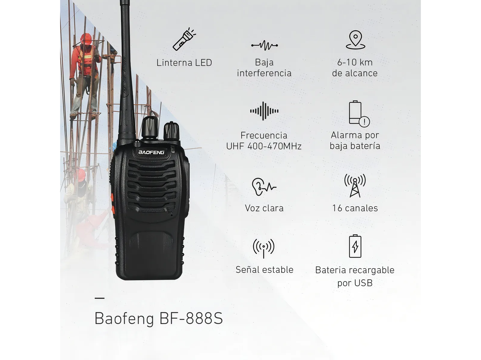 Kit X 2 Handy Baofeng Radio Walkie Talkie Bf888s