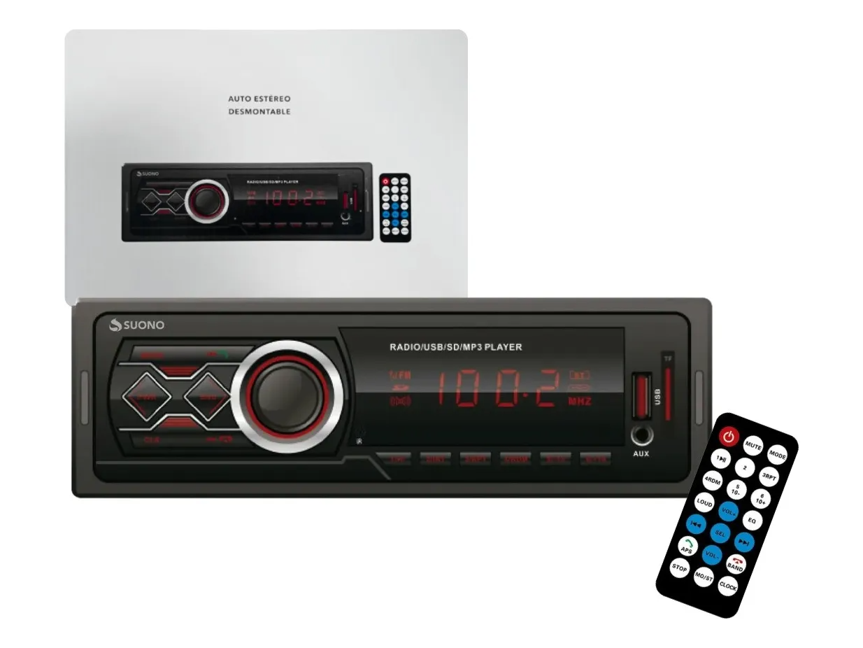 Estéreo Para Auto Desmontable 1 Din Usb Sd Aux Radio Fm