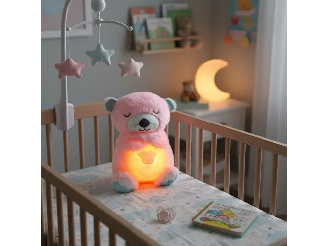 Peluche De Apego Luz Sonido Respira Para Bebés