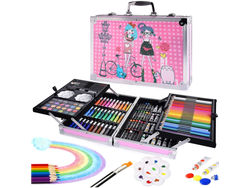 Set Valija Metálica Arte Escolar Didáctico 145 Piezas