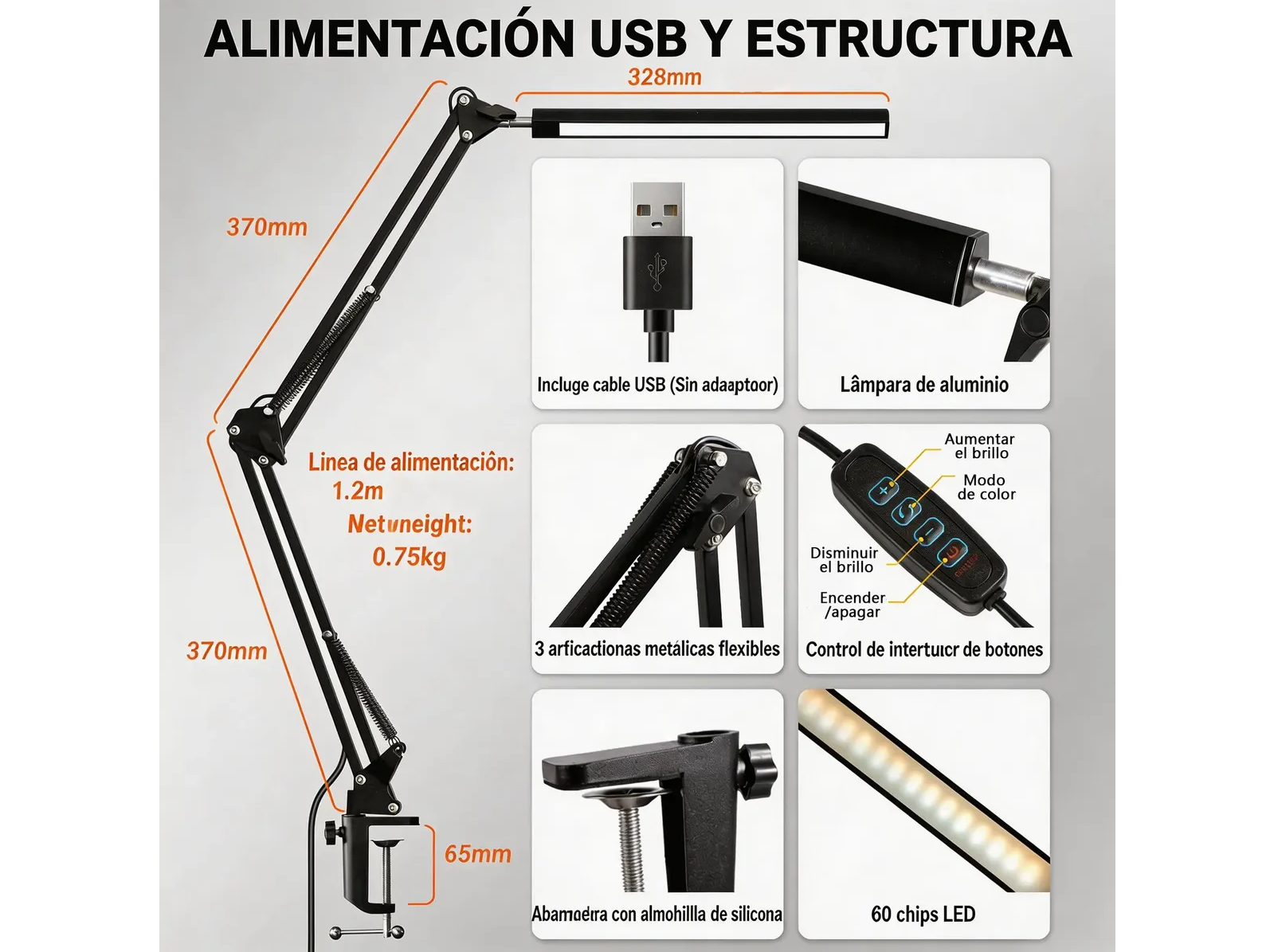 Lampara Escritorio Barra