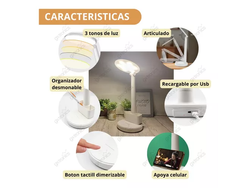 Lampara Mesa De Luz Led Tactil Velador Dormitorio