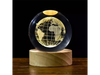 Esfera De Cristal 3d Lampara Led Usb Luz De Noche 8cm Color