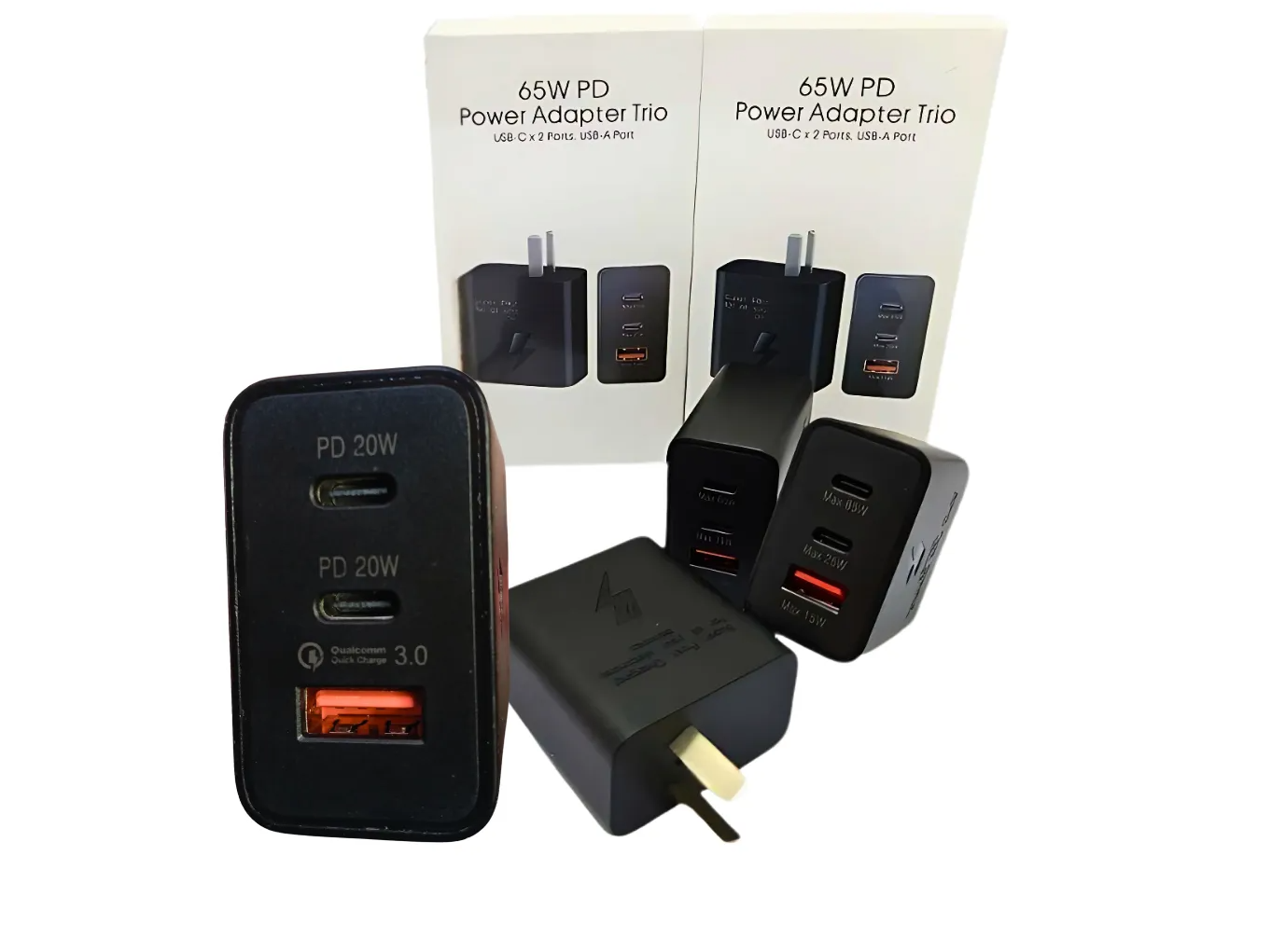 Cargador 65w Trio Carga Super Rapida