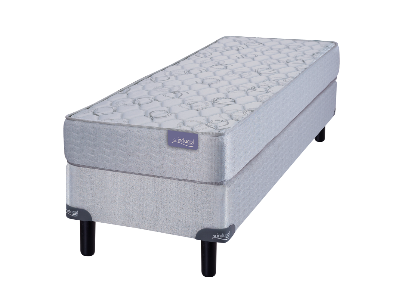Sommier y Colchón L. Dorada 1 1/2 Plaza (100x190x24)Espuma de Alta Densidad - Inducol