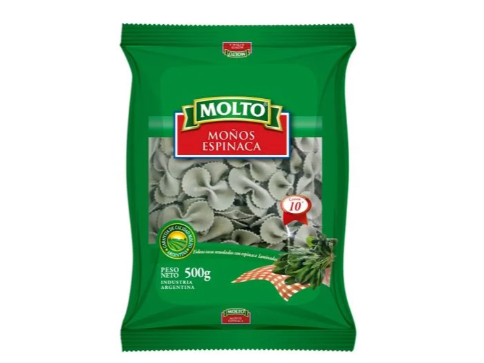 Fideos Molto Hvo Moños Espinaca 500gr