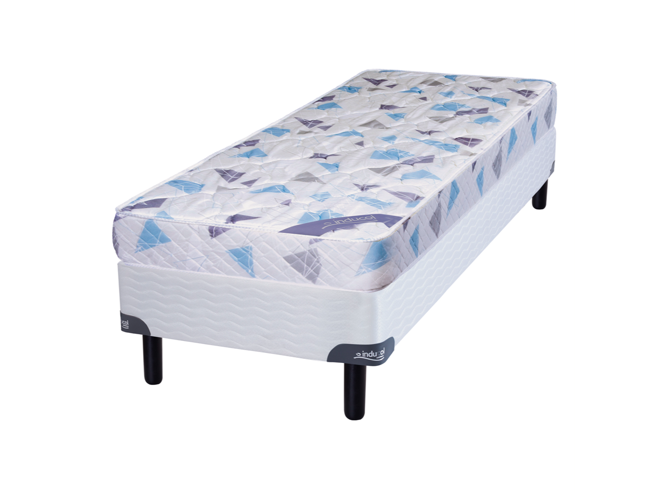 Sommier y Colchón Clasico 1 Plaza (80x190x23) Espuma Inducol