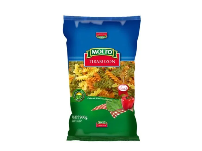 Fideos Molto Tirabuzon Vegetales 500gr