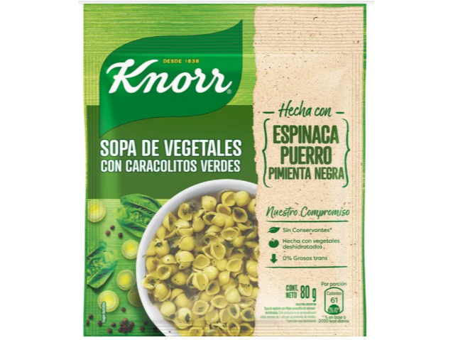 Sopa Knorr Caracoles VEGETALES 78gr